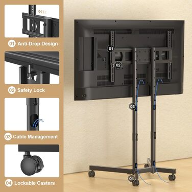 Підставка для телевізора XINLEI ML70A з колесами, 32-75 дюймів, до 40 кг, VESA 600x400