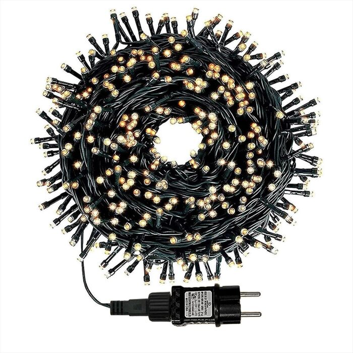 LED-гірлянда HoldOneLight 1000 LED, 20м, тепле біле світло, для декору інтер'єру, екстер'єру, саду, ялинки