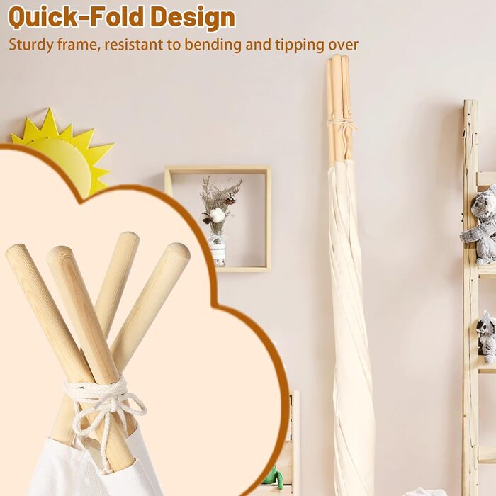 Дитячий намет Tipi для гри в приміщенні та на вулиці: намет-халапа, ігровий будиночок для хлопчиків та дівчаток з сумкою для зберігання, жовтий