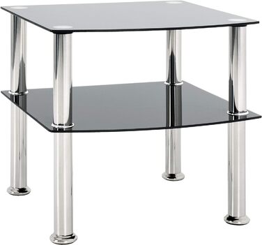 Приставний столик для меблів HAKU, нержавіюча сталь, нержавіюча сталь-чорний, Ш 45 x Г 45 x В 44 см Нержавіюча сталь-чорний 45 x 45 x 44