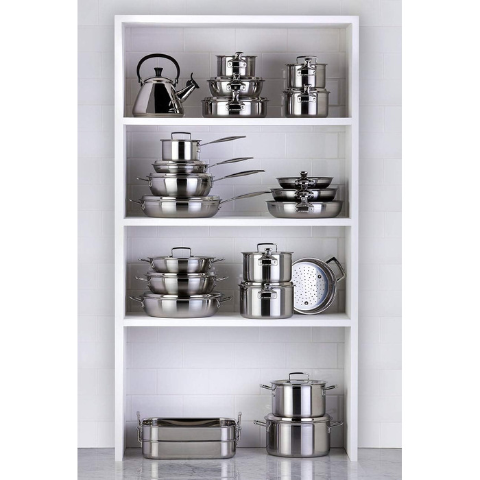 Вок Le Creuset з антипригарним покриттям, Ø 30 см, з кришкою, для всіх плит (індукція), нержавіюча сталь, сріблястий