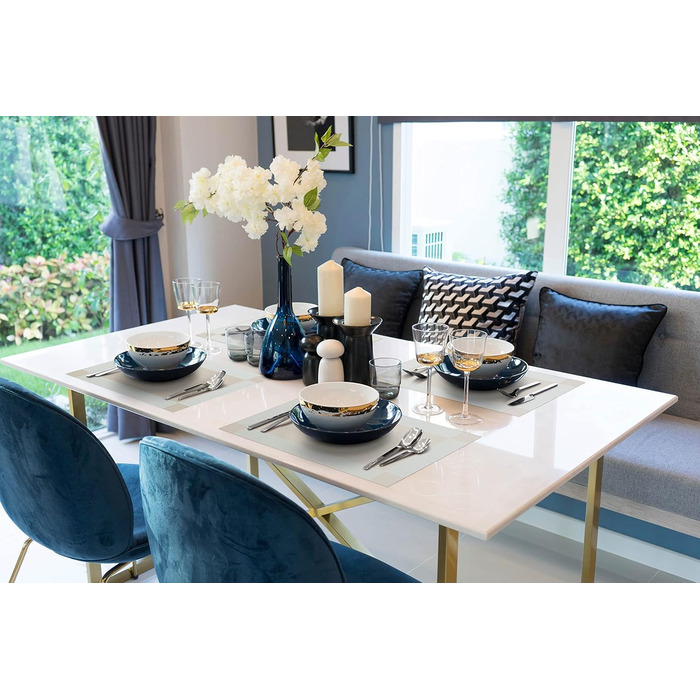 Набори серветок на стіл, 6 шт., сірі, PVC-вініл, миючі, термостійкі, для кухні та їдальні