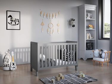 Дитяче ліжко-приліжкова ліжечко Love For Sleep 120x60 з матрацом з піною Aloe Vera, сіре - ліжко для новонароджених, збірна конструкція