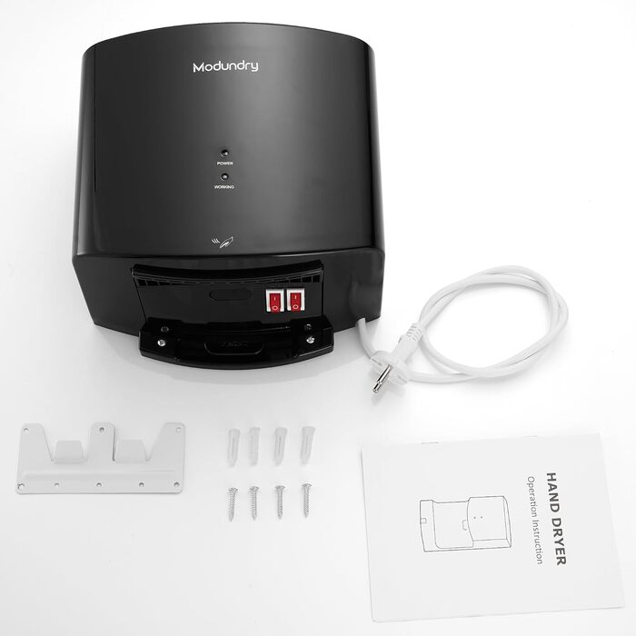 Автоматичний електричний сушар для рук настінний для дому та офісу, чорний