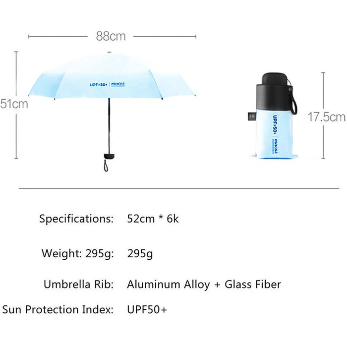 Складна парасолька із захистом від ультрафіолету Ультралегка складна міні-парасолька для чоловіків, дітей, жінок (синій)