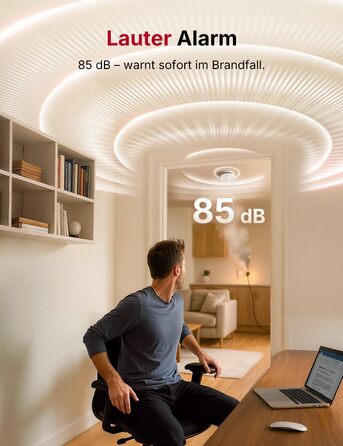 Датчик диму X-Sense з батареєю на 10 років, 6 шт., білий. Магнітне кріплення, без LED-індикації, кнопка тестування/вимкнення. Ультратонкий XS0G-SN