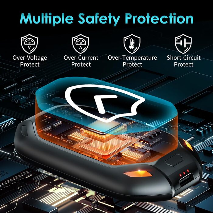 Електричний нагрівач для рук, 2 шт. Перезарядний магнітний кишеньковий нагрівач, ультралегкий та тонкий з великою ємністю 6000 mAh, 3 режими нагріву для чоловіків та жінок, для активного відпочинку, гольфу, кемпінгу (Синій, 1)