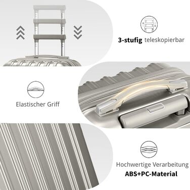 Набір валіз LALAHO 2 шт: дорожній набір з косметичною сумкою, валізи з ABS+PC, телескопічний ручка, ручна поклажа, градієнтний дизайн (Space Gray)