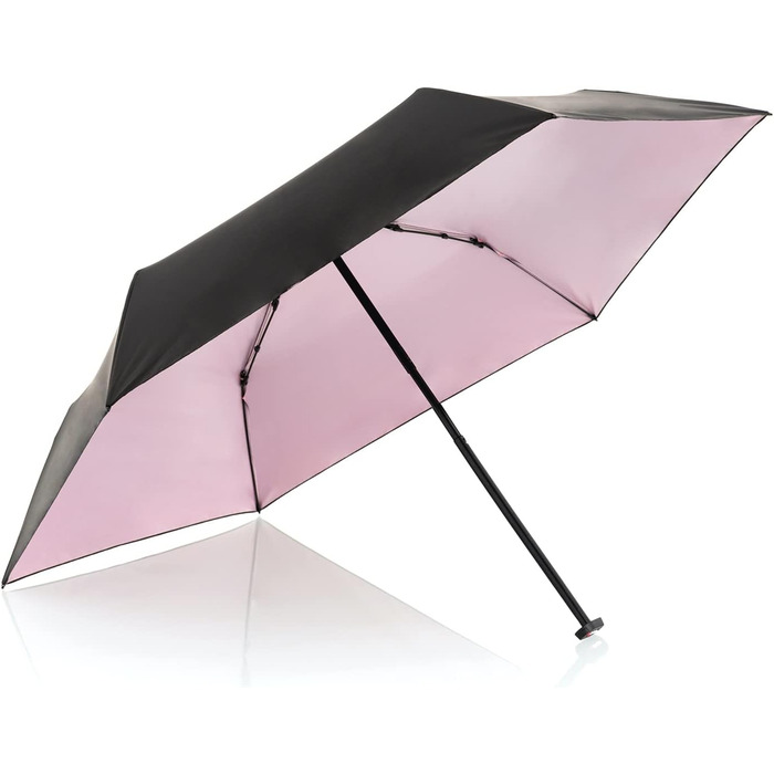 Кишенькова парасолька-парасолька (чорна з рожевим покриттям), 050 Ultra Light Slim Manual -