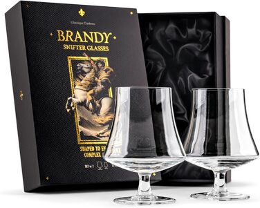 Набір келихів для коньяку, бренді та арманьяку GLASSIQUE CADEAU 440 мл (2 шт.) | Кришталь, безпечно миються в посудомийній машині | Келихи для коньяку в подарунковій коробці