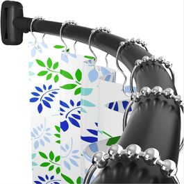 Карниз для душової кабіни, вигнутий, висувний, регульований, виготовлений з нержавіючої сталі, від 106 до 188 см, настінний, вигнутий карниз для ванни, ванної кімнати, вішалка для верхнього одягу (чорний)