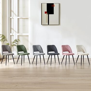 Набір обідніх стільців для їдальні, кухні, вітальні, спальні та зони відпочинку. М'який крісло-стілець з незалежними ніжками, оксамитова оббивка, зелений/сірий (2 шт.)