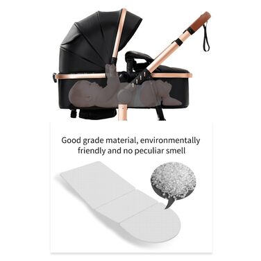 Дитяча коляска 3 в 1 Kinderwagen, 0-4 роки, компактна, складна, з автокріслом, аксесуари (біла)