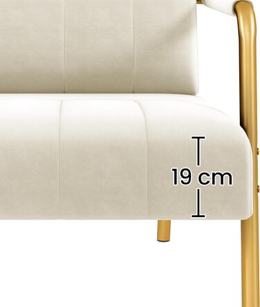 Диван Yaheetech з підлокітниками та металевими ніжками, сучасний двомісний диван з 2 подушками для попереку, бежевий, 143.5 x 71.5 x 75.5 см