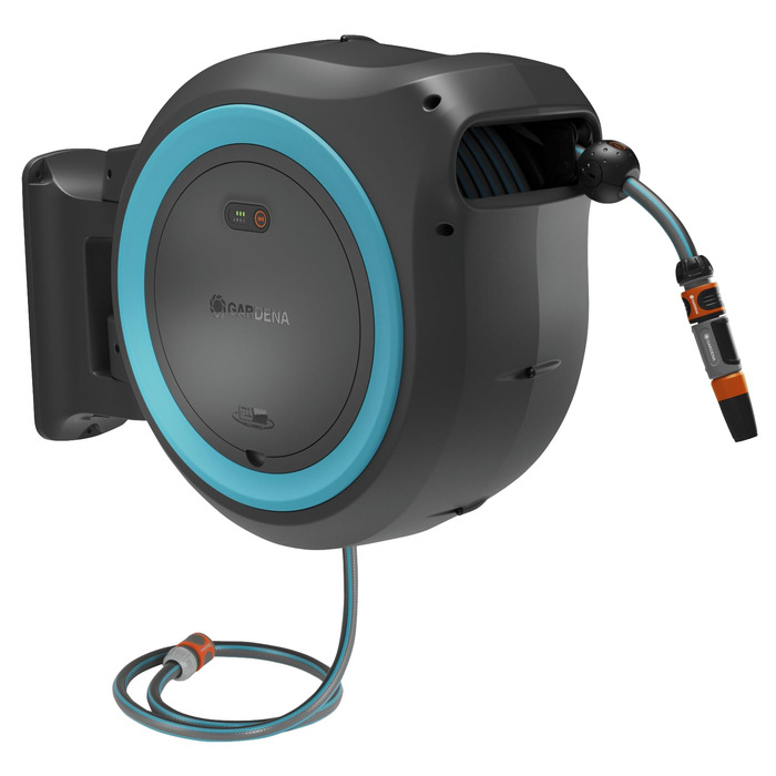 Gardena PowerRoll XXL Solo: Автоматичний шланг-намотувач 40м з акумулятором, бірюзовий (18645-55)