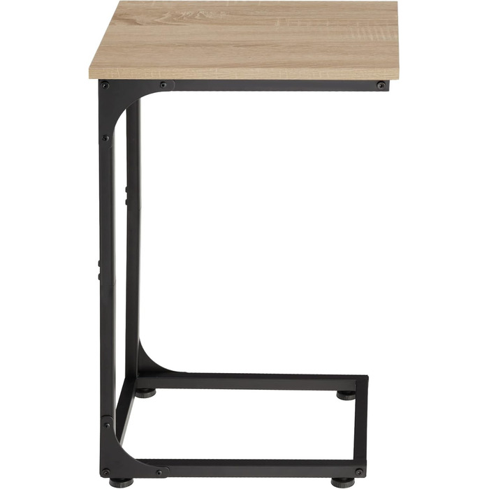 Приставний столик tectake C-подібний в промисловому дизайні, 30 х 40 х 63 см, журнальний столик, ноутбук, диван-ліжко, вітальня, спальня, чорний металевий каркас (промислове дерево світле, дуб Sonoma)