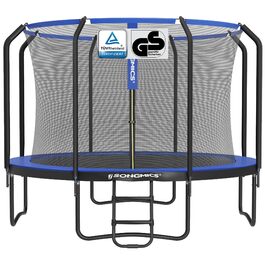 Батут SONGMICS садовий Ø305 см з захисною сіткою та драбиною, чорно-синій