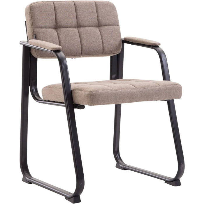 Крісло для відвідувачів Canada B з підлокітниками та м'яким сидінням, металевий каркас, колір: тауп
