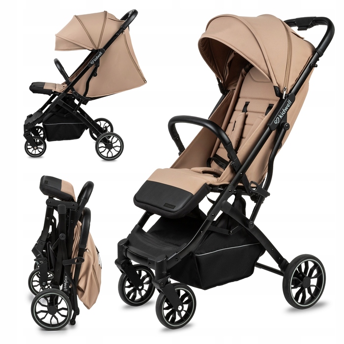 Компактна прогулянкова коляска Kidwell Colmer UP, бежева, легка, складана та маневрена