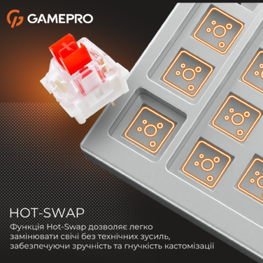 Бездротова механічна клавіатура GamePro Genesis Joker Pro (MK124G) 87% Red switches