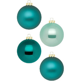 Різдвяні кулі INGE-Glas Magic 12 шт 8 см зелено-бірюзові
