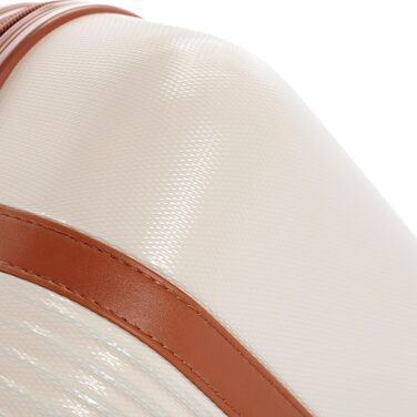 Набір валіз FERGÉ з твердим корпусом (5 шт.) Milano: 3 розміри + сумка для подорожей + органайзер для туалетних речей - 3 шт. Чотирьохколісні валізи, легкі, чорні (великий кофр 65 см, бежево-коричневий)