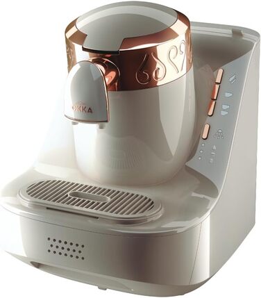 Кавомашина Arzum Okka: автоматична, 3 розміри порцій, самоочищення, 950 мл, білий колір
