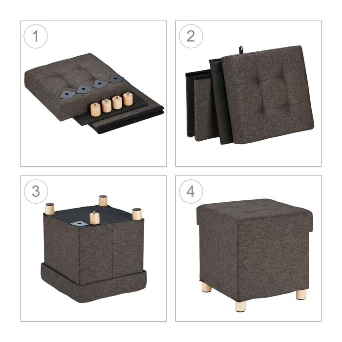 Relaxdays Пуф з місцем для зберігання