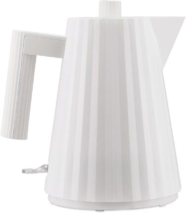 Електричний чайник Alessi Plissé MDL06/1WUK - 1 літр, білий, 2400W, з термопластичного матеріалу, штекер UK, 100 cl