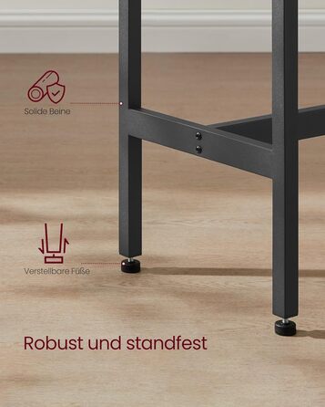 Барний стіл VASAGLE LBT140B73: промисловий дизайн, металевий каркас, 140 см, білий & чорний