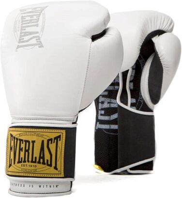 Боксерські рукавички для дорослих унісекс Everlast 1910 класичні тренувальні рукавички білого кольору 16 унцій