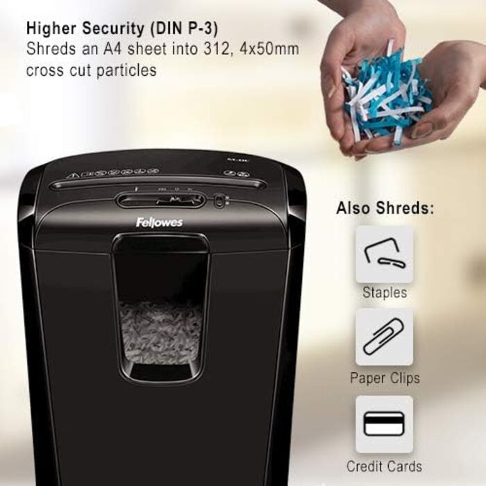 Шредер Fellowes M-8C Cross Cut - безпечне знищення документів
