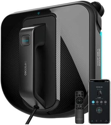 Робот для миття вікон Cecotec Conga WinDroid 980 підключений. Додаток, вібраційна швабра, 5 режимів прибирання, система. Безпека, інтелектуальна навігація (Windroid 980 Connected)