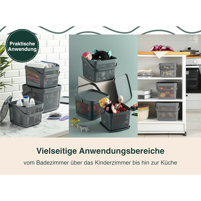 Набір контейнерів для зберігання картоплі, цибулі та часнику Uandu (3 шт., 5л, антрацит)