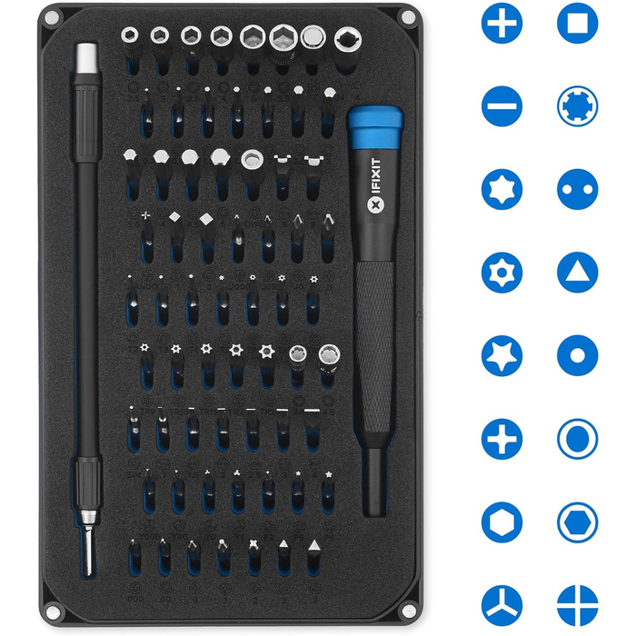 Набір інструментів iFixit Pro Tech Black Edition для ремонту електроніки: біти, відкривачі для телефонів, ноутбуків, ПК, ігрових консолей