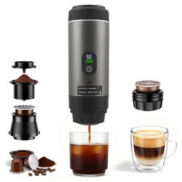 Hoyiyobi Міні кавомашина на акумуляторі, портативна еспресо-машина, 3-в-1 для дому, офісу та подорожей