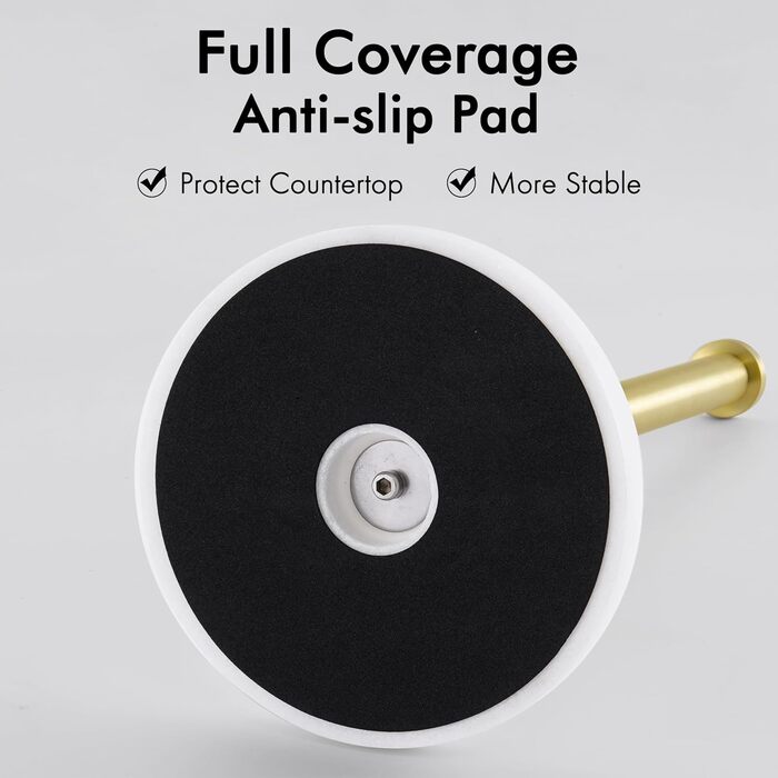 Тримач для паперових рушників KES з мармуром та нержавіючої сталі SUS304, настільний, золотого кольору, 14 см (KPH100S14B-2)