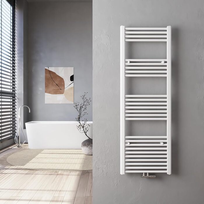 Білий рушникосушарний радіатор Heilmetz 50x120 см, 513 Вт, середнє підключення