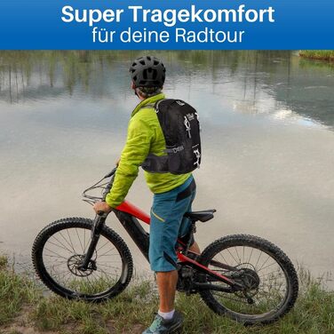 Спортивний велорюкзак HiLo універсальний 14 літрів - Велорюкзак з системою вентиляції спини - Водовідштовхувальний рюкзак MTB Sport - Денний рюкзак чорний