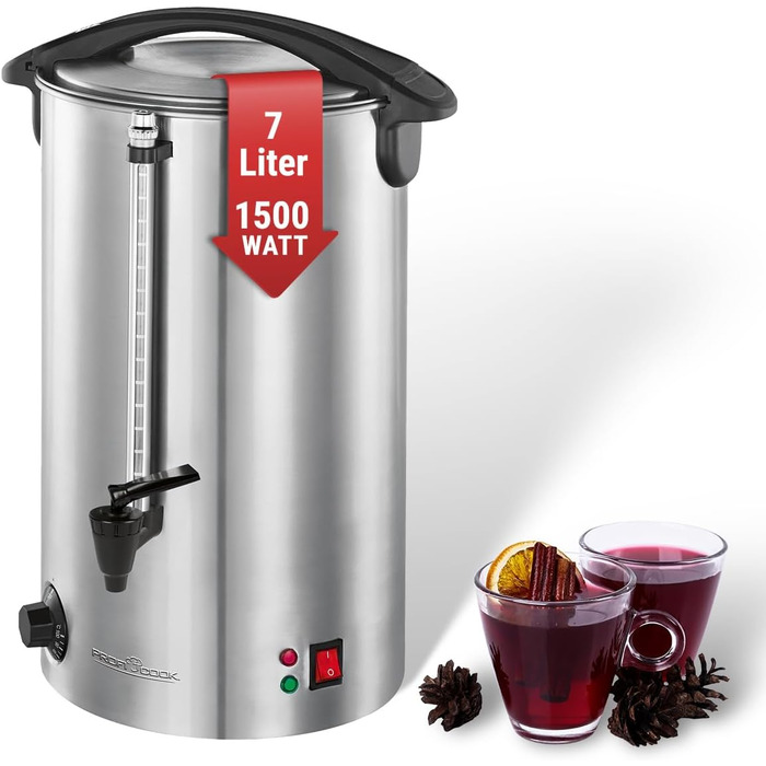 Автомат гарячих напоїв ProfiCook® PC-HGA 1196, 7л, з нержавіючої сталі | Для глінтвейну, чаю та кави | Обігрів та підтримання тепла