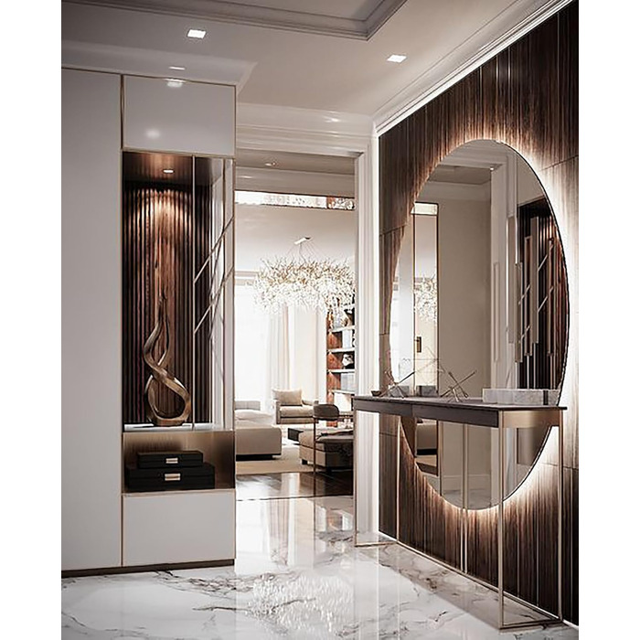 Круглий дзеркало Ramix з LED підсвічуванням, настінний, для ванної кімнати, 50 см, тепле біле світло