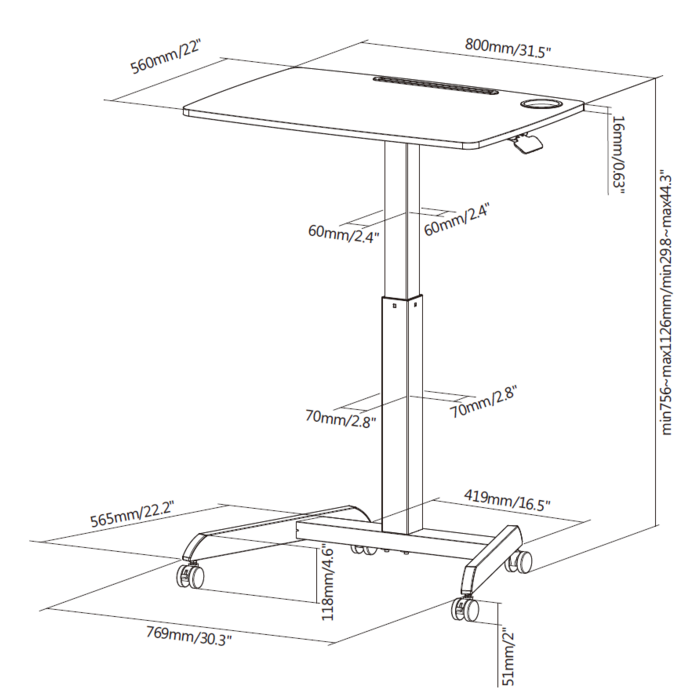 Офісний стіл з регулюванням висоти OfficePro ODM380B