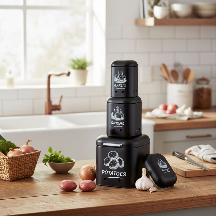 Набір з 3 контейнерів для зберігання картоплі Relaxdays