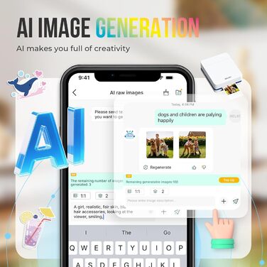 Портативний міні-принтер Nelko PP01 для фотографій з телефону. 20 листів паперу, принтер-наклейка, для iOS & Android, білий