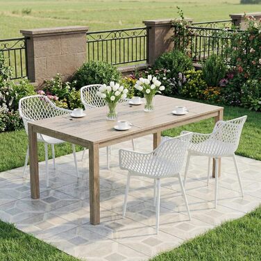 Набір садових стільців для відпочинку на терасі та балконі. Міцні крісла з підлокітниками, витримують до 120 кг, колір білий