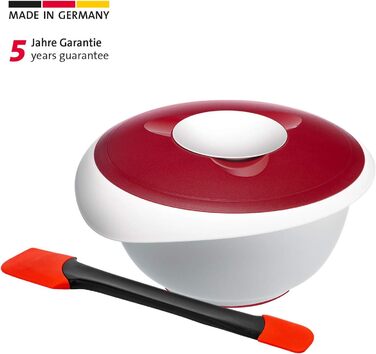 Набір для випічки Westmark Back-Set 4 шт. з мисками, вінчиком, мірною склянкою та скребком/демідером, пластик, білий/червоний/прозорий