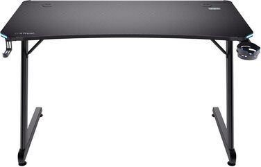 Ігровий стіл Trust Gaming GXT 709W Luminus RGB з підсвічуванням LED, 10 режимів, USB, білий, з підставкою для навушників та тримачем для напоїв, 120 x 60 см