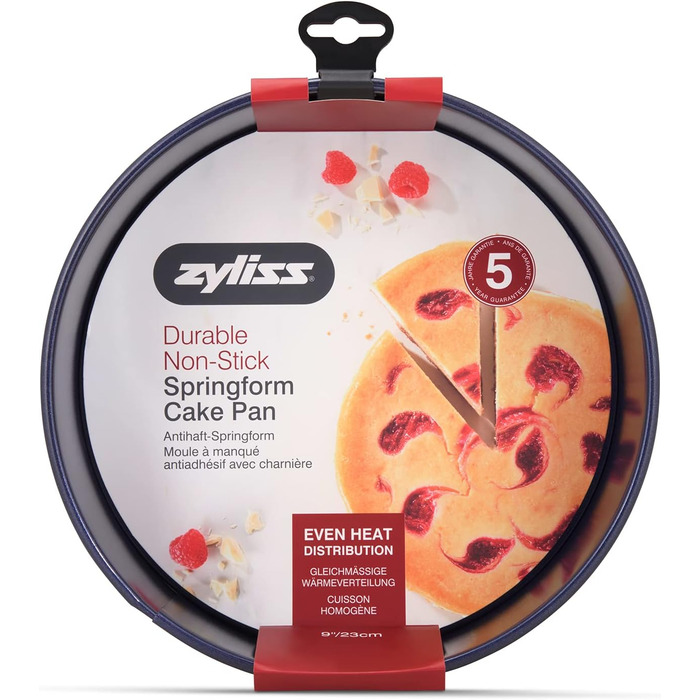Форма для випічки Zyliss E980194 Springform, 23 см, з антипригарним покриттям, нержавіюча сталь, темно-синій колір, для маленьких тортів, сумісна з посудомийною машиною, 5 років гарантії