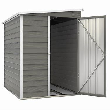 Outsunny Металева споруда 2,3м² 142x184x181см. Сховище для інструментів з фундаментом, похилим дахом, вікном, замикаючимся дверима, рукавичками, стійке до погодних умов. Садовий будиночок для саду, заднього двору, сірого кольору. | Aosom