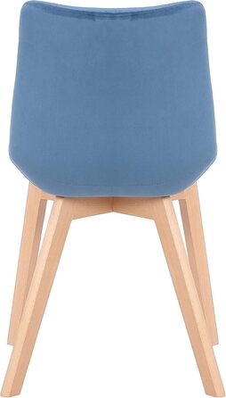 Набір з 2-х обідніх стільців Passaic, велюр, ергономічна м'яка подушка, захист для підлоги, до 150 кг, блакитний колір